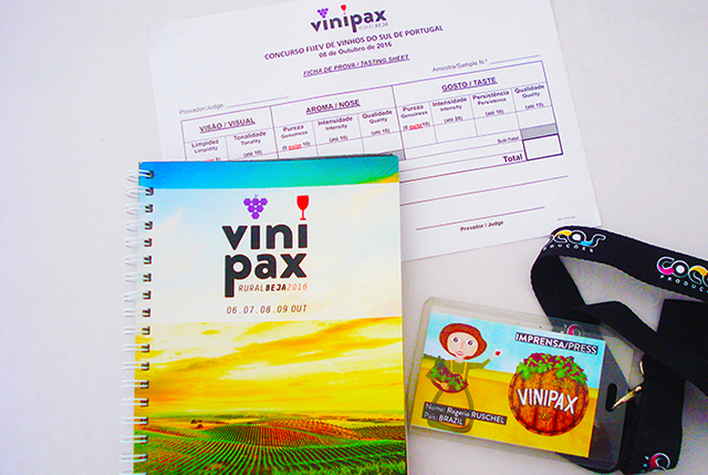 Caderno de notas de prova da Vinipax 2016